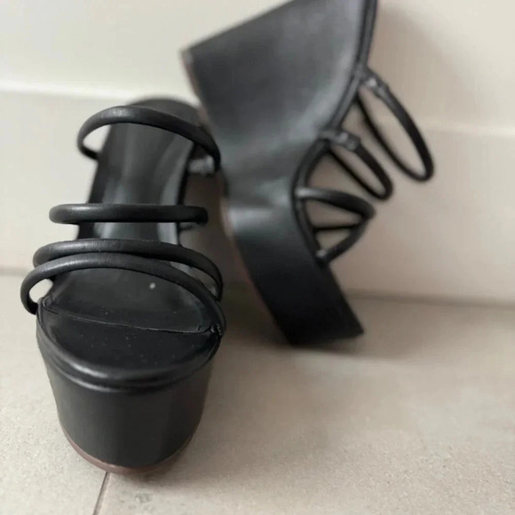 Schultz Carl Strappy platform wedge sandal black size 9.5 - Picture 4 of 12
